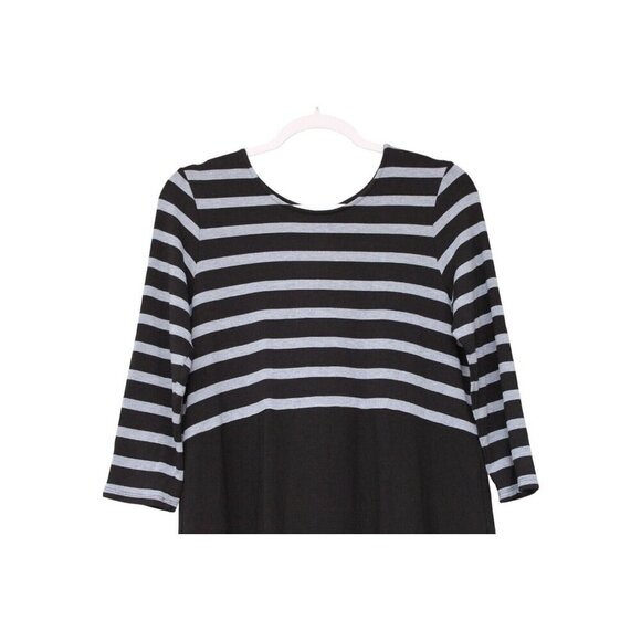 J Jill Wearever Collection Dress Medium Shift Striped Knit 3/4 Sleeve Stretch - Picture 2 of 13